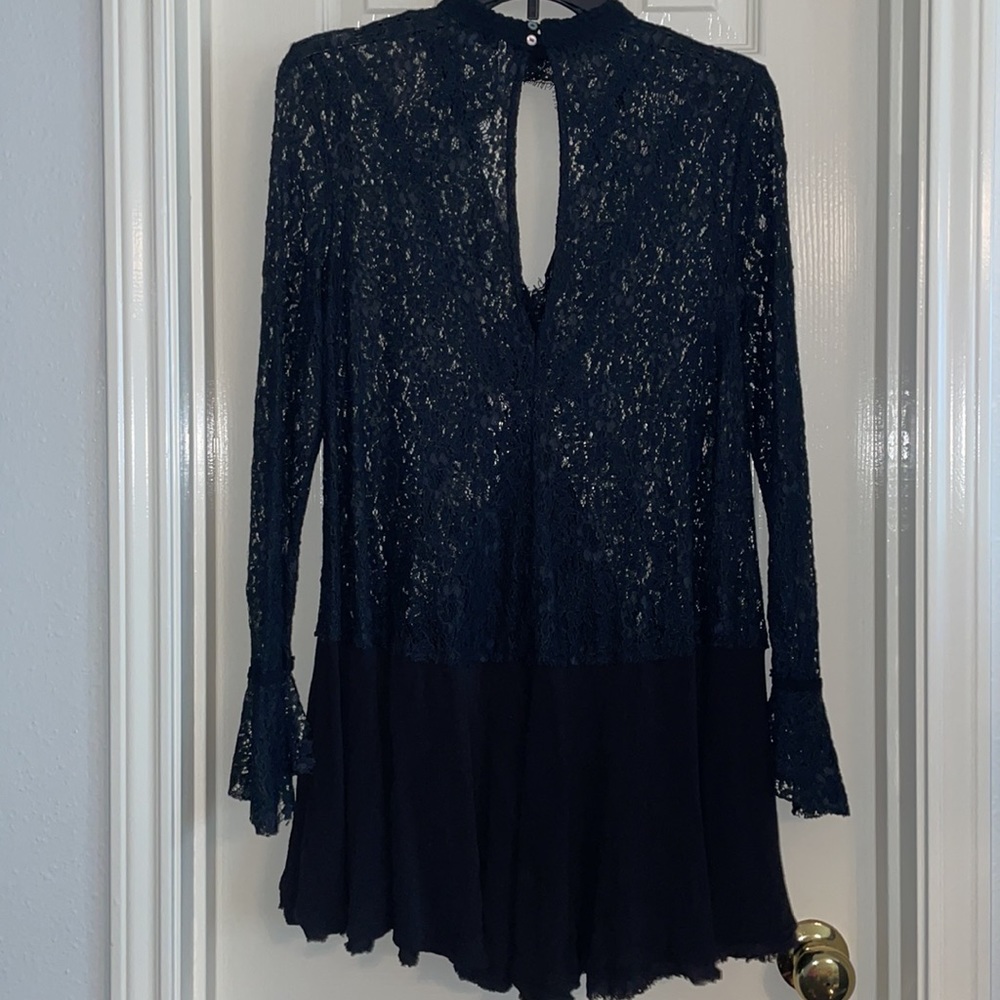 (HALLOWEEN!) Free People Black Lace Tunic - Picture 7 of 12